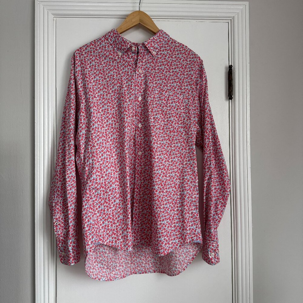 Bonobos Men's Floral Button Down Slim Fit Shirt Pink Stretch Size XL